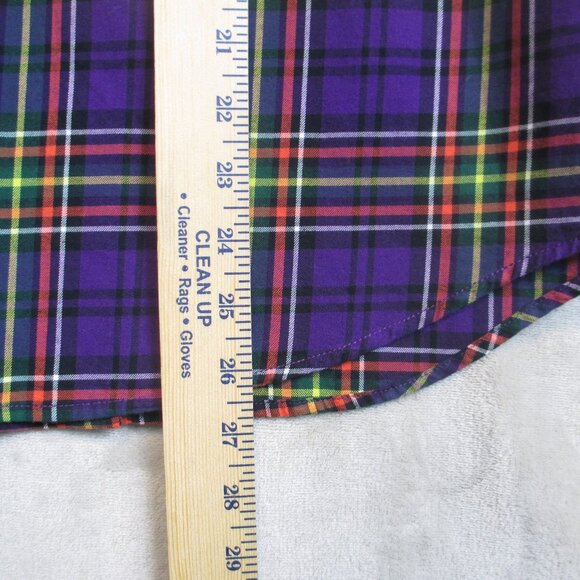 NWT LRL Lauren Jeans Co Size Medium Flannel Plaid Shirt Roll Tab Sleeve Pockets - Picture 10 of 10